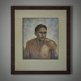 Gouache Painting of Young Man