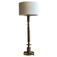 Jordi Villanova Wood and Brass Floor Lamp