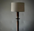 Jordi Villanova Wood and Brass Floor Lamp