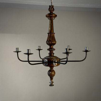 Wood and Iron Chandelier