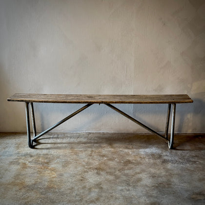 Wood and Metal Bench