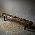 Brutalist Four Seater Carved Bench