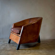 Deco Style Sheepskin Leather Arm Chair