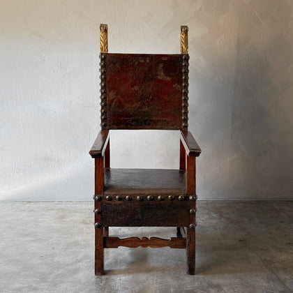 Tall Armorial Arm Chair