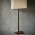 Metal Floor Lamp with Leather Drink Ledge