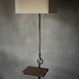 Metal Floor Lamp with Leather Drink Ledge