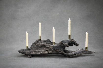 Driftwood Five-Light Candle Holder
