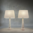 Pair of White Marble Lamps