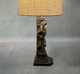 Pair of Carved Wooden Lamps