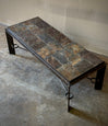 Lava Rock and Metal Table