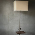 Metal Floor Lamp with Leather Drink Ledge