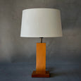 French Mid-Century Solid Wood Table Lamp