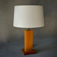 French Mid-Century Solid Wood Table Lamp